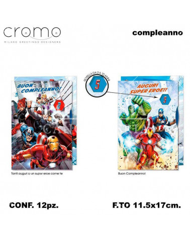 CROMO BIGLIETTI DISNEY CON ROTELLA AVENGERS 425879 [12PZ]