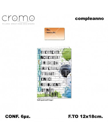 CROMO NUMERO TESTO VERTICALE 18 LUI NU.7772 [6PZ]