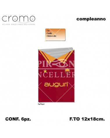 CROMO BIGLIETTI COMPLEANNO ROMA MAGL.GIALLOROSSA BC.7310 [6PZ]