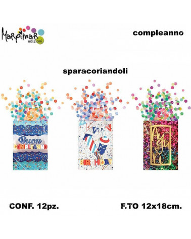 MARPIMAR BIGLIETTI SPARA CORIANDOLI 12PZ.ASS.A