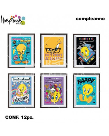 MARPIMAR BIGLIETTI BUON COMPLEANNO LOONEY TUNES ALT01 [12PZ]